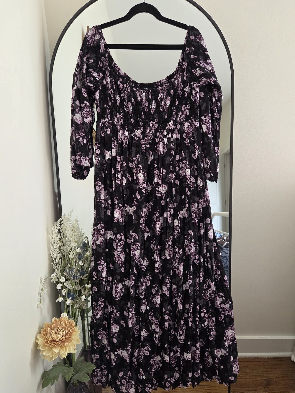 Torrid Black And Purple Floral Maxi Dress